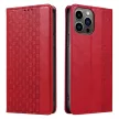 Magnet Strap Case iPhone 14 Pro Max Flip Wallet Mini Lanyard Stand tok, piros