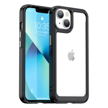   Outer Space Case iPhone 14 Plus hard cover with a gel frame tok, fekete
