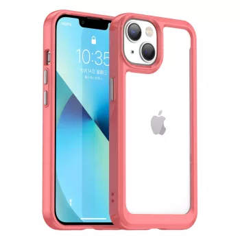   Outer Space Case iPhone 14 Plus hard cover with a gel frame tok, piros