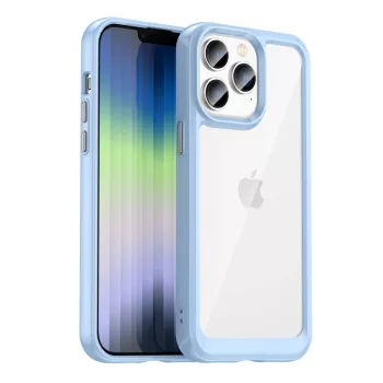   Outer Space Case iPhone 14 Pro hard cover with a gel frame tok, kék