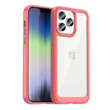   Outer Space Case iPhone 14 Pro Max hard cover with a gel frame tok, piros