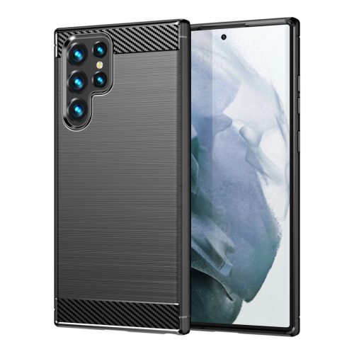 Carbon Case Samsung Galaxy S23 Ultra hátlap, tok, fekete