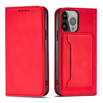   Magnet Case Samsung Galaxy S23 Plus oldalra nyíló tok, piros
