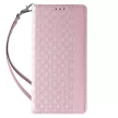 Magnet Strap oldalra nyíló tok Samsung Galaxy S23 Plus Flip Wallet Mini Lanyard Stand, rózsaszín