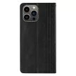 Magnet Strap oldalra nyíló tok Samsung Galaxy S23 Ultra Flip Wallet Mini Lanyard Stand, fekete