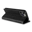 Magnet Strap oldalra nyíló tok Samsung Galaxy S23 Ultra Flip Wallet Mini Lanyard Stand, fekete