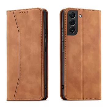   Magnet Fancy Case Samsung Galaxy S23 Plus oldalra nyíló tok, barna