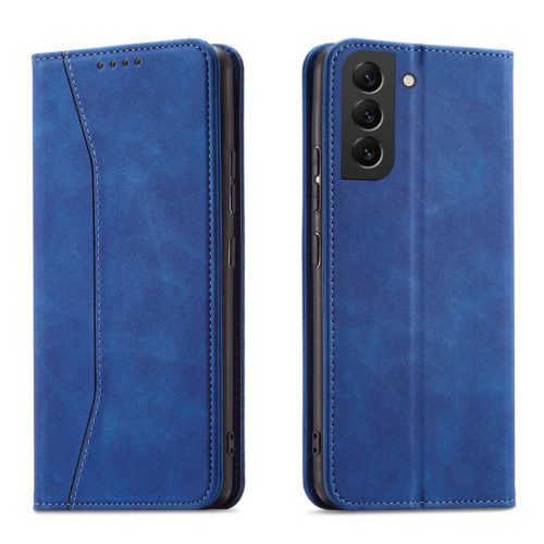 Magnet Fancy Case Samsung Galaxy S23 Ultra oldalra nyíló tok, kék