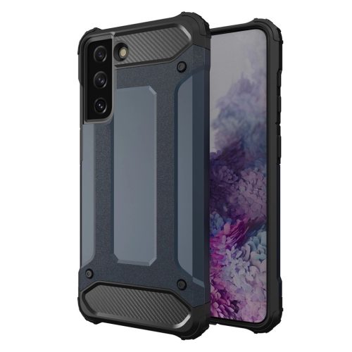Hybrid Armor Tough Rugged Samsung Galaxy S23 Ultra ütésálló hátlap, tok, kék