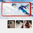 Clear 3in1 Case Samsung Galaxy S23 Plus ütésálló hátlap, tok, átlátszó-piros