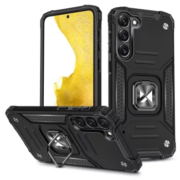   Wozinsky Armor Ring Samsung Galaxy S23 ütésálló hátlap, tok, fekete
