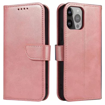   Wallet Case with Stand iPhone 15 Plus Magnet Case tok, rózsaszín
