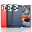 Flexible carbon pattern iPhone 15 Pro Carbon Case tok, kék