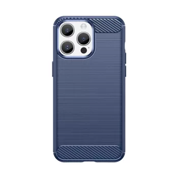   Flexible carbon pattern iPhone 15 Pro Max Carbon Case tok, kék
