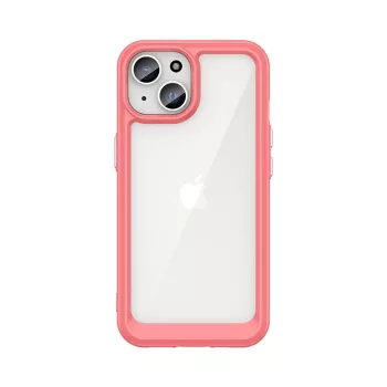   Outer Space reinforced case with flexible frame iPhone 15 tok, piros