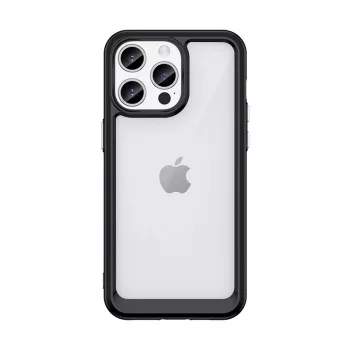   iPhone 15 Pro Outer Space reinforced case with a flexible frame tok, fekete