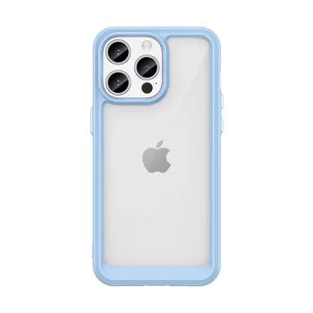   Reinforced case with flexible frame iPhone 15 Pro Outer Space tok, kék