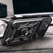 Hybrid Armor Camshield Case with Stand and Camera Cover iPhone 15 Plus tok, rózsaszín