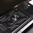 Hybrid Armor Camshield Case with Stand and Camera Cover iPhone 15 Plus tok, rózsaszín