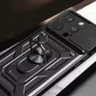 Hybrid Armor Camshield case with stand and camera cover iPhone 15 Pro tok, rózsaszín