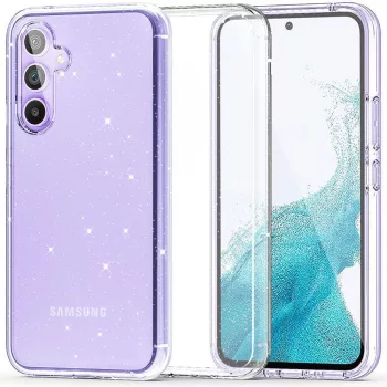   TECH-PROTECT FLEXAIR HIBRID SAMSUNG GALAXY S23 FE csillámos ütésálló hátlap, tok, átlátszó