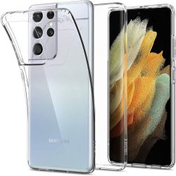   Spigen Liquid Crystal Samsung Galaxy S21 Ultra hátlap, tok, átlátszó