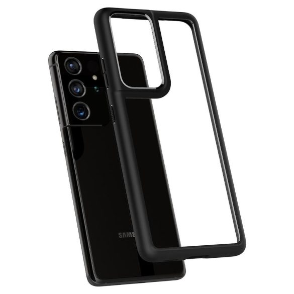 Spigen Ultra Hybrid Samsung Galaxy S21 Ultra hátlap, tok, matt, fekete