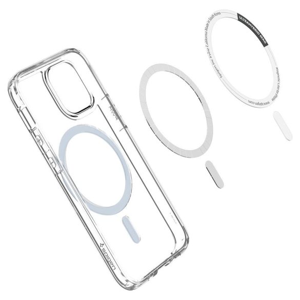 Spigen Ultra Hybrid Magsafe iPhone 12/12 Pro hátlap, tok, átlátszó-kék