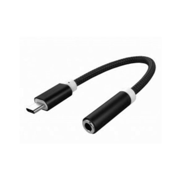 USB-C - 3.5 mm jack átalakító adapter, fekete