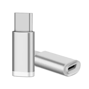 Micro USB - USB-C átalakító adapter, ezüst