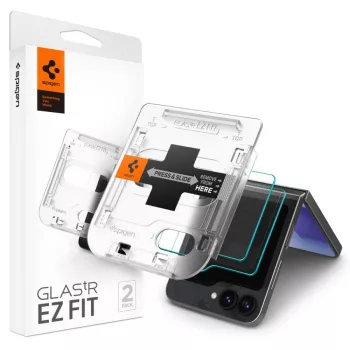   Spigen Glas.TR EZ Fit Samsung Galaxy Z Flip 6 2db edzett üvegfólia, felrakó kerettel
