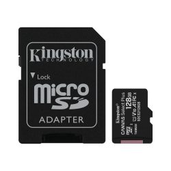   Kingston Canvas Select Plus micro SDXC, 128GB, class 10, UHS-I, 100 MB/s, memóriakártya adapterrel, fekete