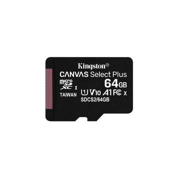 Kingston Canvas Select Plus micro SDXC, 64GB, class 10, UHS-I, 100 MB/s, memóriakártya