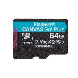   Kingston Canvas Go! Plus micro SDXC, 64GB, class 10, UHS-I, 170 MB/s, memóriakártya, fekete