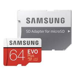   Samsung Evo Plus micro SDXC, 64GB, class 10, UHS-I, 100 MB/s, memóriakártya adapterrel