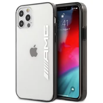   AMG AMHCP12LAESLBK iPhone 12 Pro Max hátlap, tok fémszínű festett, átlátszó