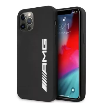   AMG AMHCP12LSGLBGN iPhone 12 Pro Max 6,7", hátlap, Silicoone Case hátlap, tok nagy Logo, fekete