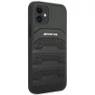 AMG AMHCP12SGSEBK iPhone 12 mini 5,4", hátlap, tok dombornyomott vonalakkal, fekete