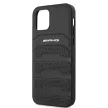 AMG AMHCP12SGSEBK iPhone 12 mini 5,4", hátlap, tok dombornyomott vonalakkal, fekete
