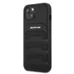 AMG AMHCP13SGSEBK iPhone 13 mini 5,4", hátlap, tok, bőr dombornyomásos vonalakkal, fekete