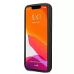AMG AMHCP13SGSEBK iPhone 13 mini 5,4", hátlap, tok, bőr dombornyomásos vonalakkal, fekete
