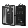 AMG AMHCP13SGSEBK iPhone 13 mini 5,4", hátlap, tok, bőr dombornyomásos vonalakkal, fekete