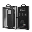 AMG AMHCP13XOSDBK iPhone 13 Pro Max 6,7", hátlap, tok, bőr, ívelt vonalakkal, fekete