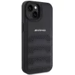 AMG AMHCP15MGSEBK iPhone 14 Plus/15 Plus 6.7", hátlap, tok, bőr,dombornyomott vonalakkal, fekete
