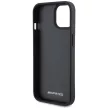 AMG AMHCP15MGSEBK iPhone 14 Plus/15 Plus 6.7", hátlap, tok, bőr,dombornyomott vonalakkal, fekete