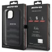 AMG AMHCP15MGSEBK iPhone 14 Plus/15 Plus 6.7", hátlap, tok, bőr,dombornyomott vonalakkal, fekete