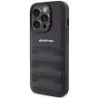 AMG iPhone 15 Pro Max Leather Debossed Lines bőr (AMHCP15XGSEBK) hátlap, tok, fekete