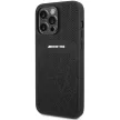 AMG Leather Curved Lines iPhone 14 Pro Max 6,7" AMHMP14XOSDBK, hátlap, tok, fekete