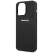 AMG Leather Curved Lines iPhone 14 Pro Max 6,7" AMHMP14XOSDBK, hátlap, tok, fekete