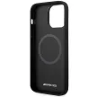 AMG Leather Curved Lines iPhone 14 Pro Max 6,7" AMHMP14XOSDBK, hátlap, tok, fekete